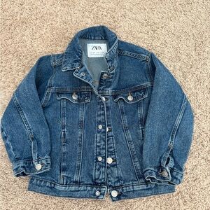 Zara Classic Blue Denim Jacket 3/4T